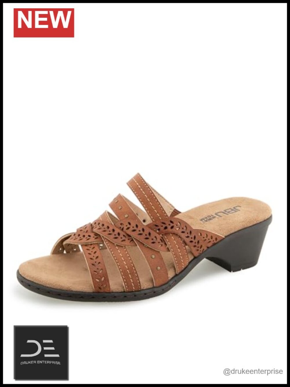 JBU Juna Casual Wedge Sandals Faux Leather Memory Foam Slip On